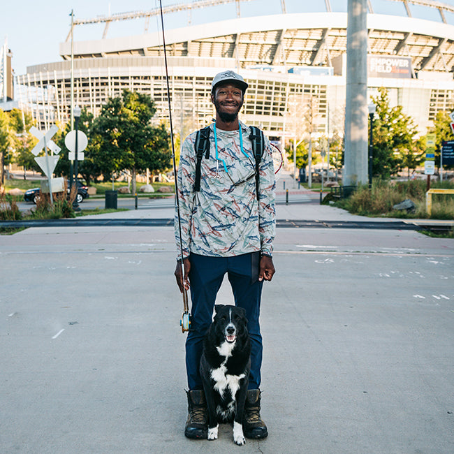 Eeland Stribling with his dog