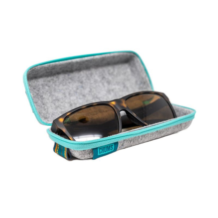 sku:31103880 Upcycled Felt Case Grey/Aqua Open #color_grey-aqua