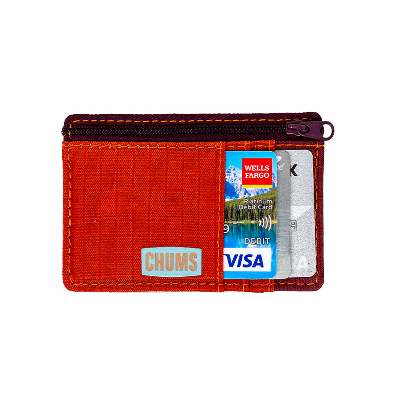 sku:18813376 Bandit Zip Wallet - Rust Burgundy Tan Front Stuffed #color_rust-burgundy