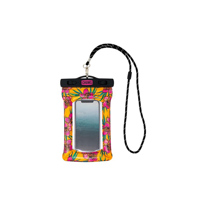 sku:54419382 Floating Phone Protector LTD Neon Hibiscus With Strap #color_neon-hibiscus