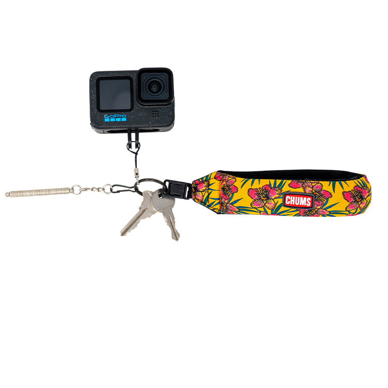 sku:90219382 Sportfloat Wrist Strap Neon Hibiscus w/ Keys #color_neon-hibiscus