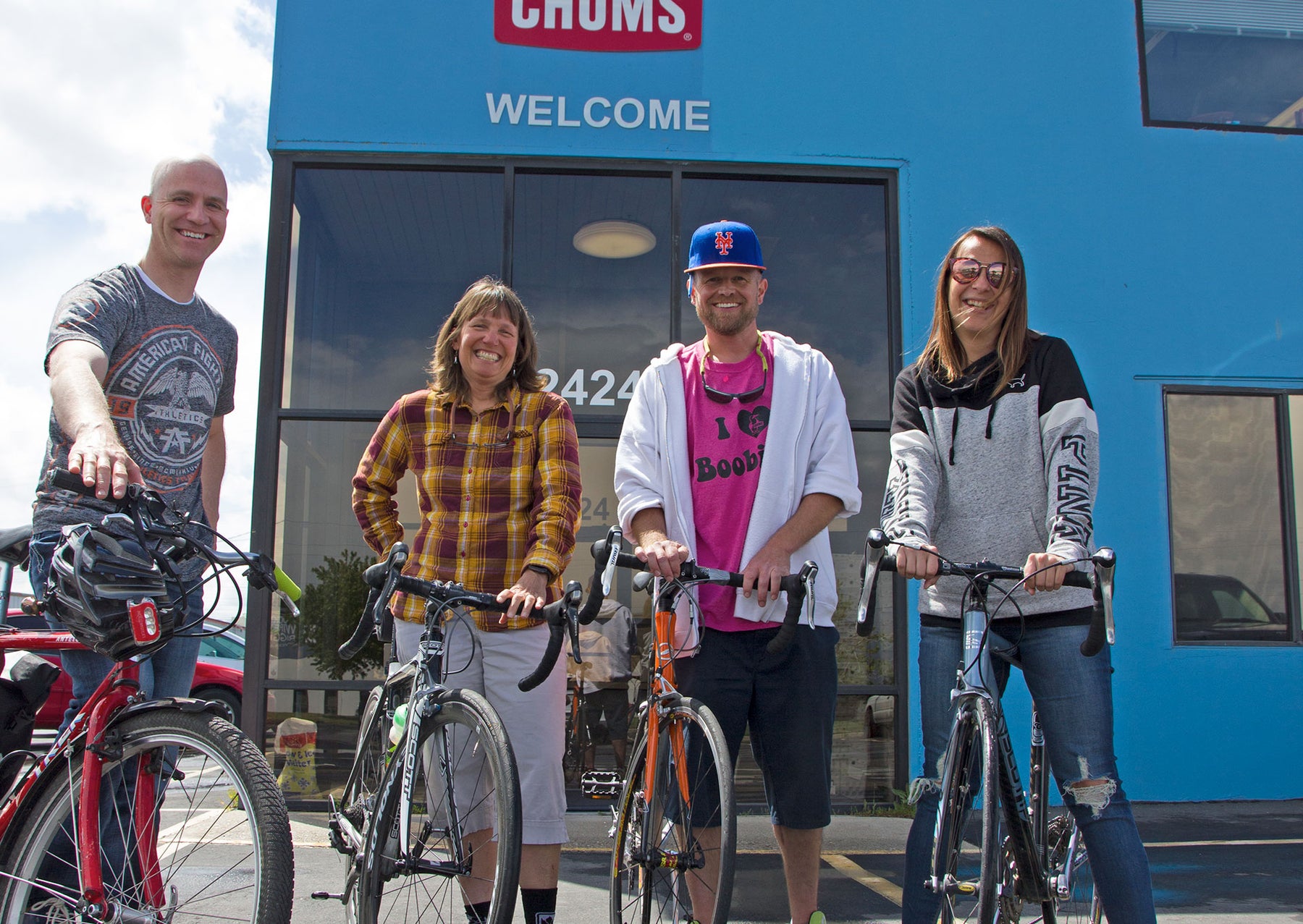 Chums crew on Ride Your Bike to Work day.