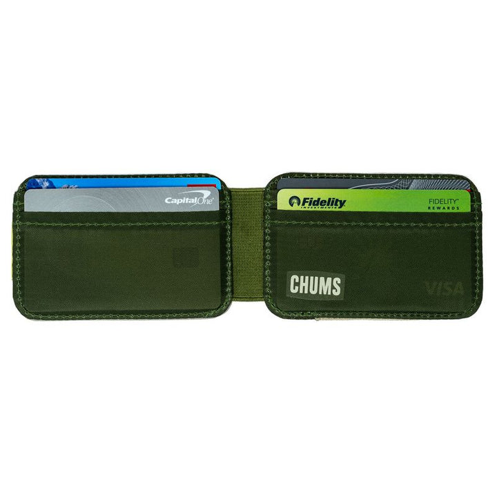 sku:18808300 Bandit Bi-Fold Olive/Tan Open #color_olive-tan