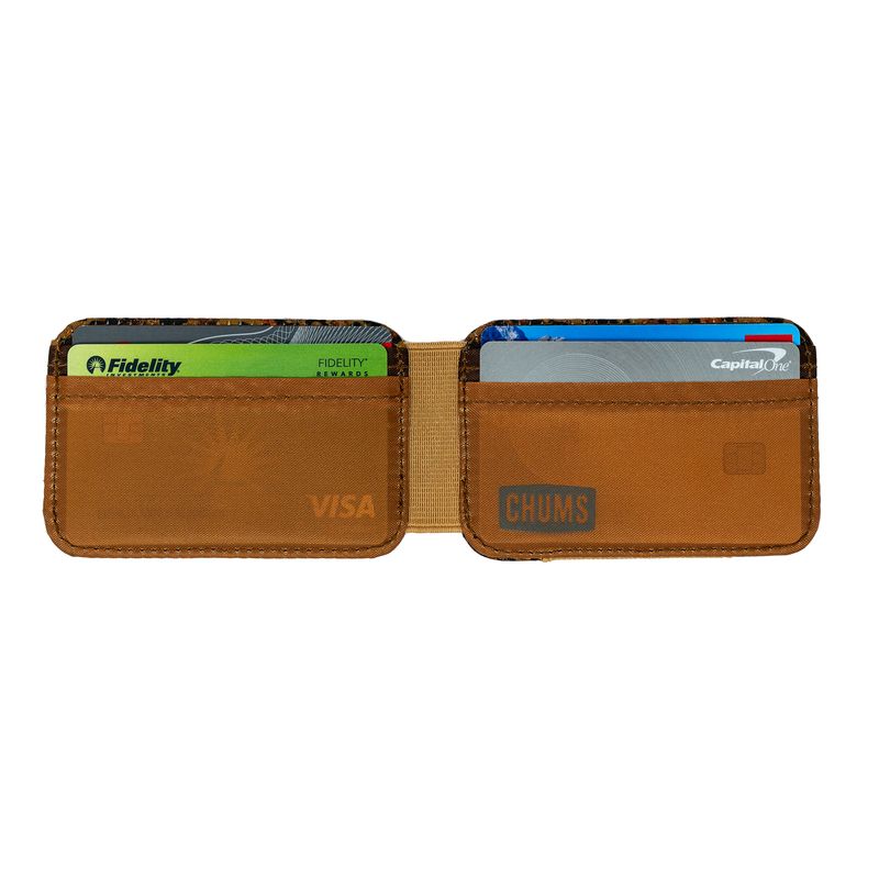 sku:188111027 Bandit Bi-Fold Wallet Abstract Brown/Camo Open #color_abstract-brown-camo