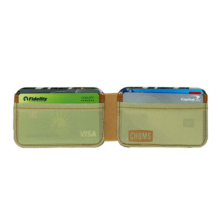 sku:188111033 Bandit Bi-Fold Wallet Green Leaves - Open #color_green-leaves