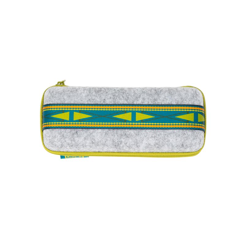 sku:31103156 Upcycled Felt Case Grey/Green #color_grey-green