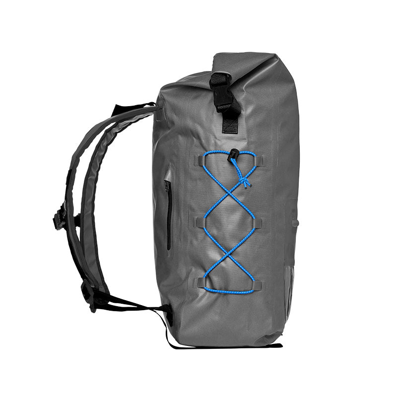 #54312 Downriver Rolltop Backpack Grey/Blue Side
